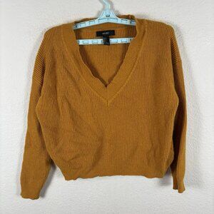 Forever 21 Womens Sweater Sz S Small Long Sleeve V Neck Comfort Solid Excellent